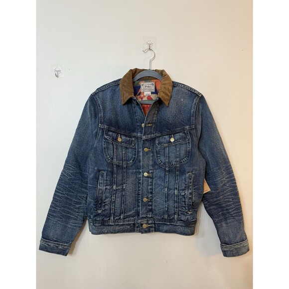 Polo Ralph Lauren Mens size M Distressed Denim Trucker Jacket NWT $268